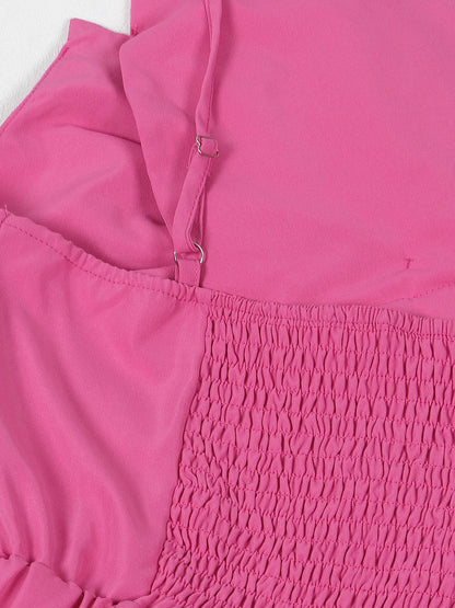 One-Shoulder Ruched Petal Cutout Dress