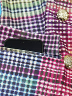 Plaid Long Sleeve Blazer Pants Suit