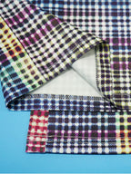 Plaid Long Sleeve Blazer Pants Suit