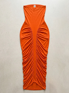 Strapless Ruched Maxi Dress