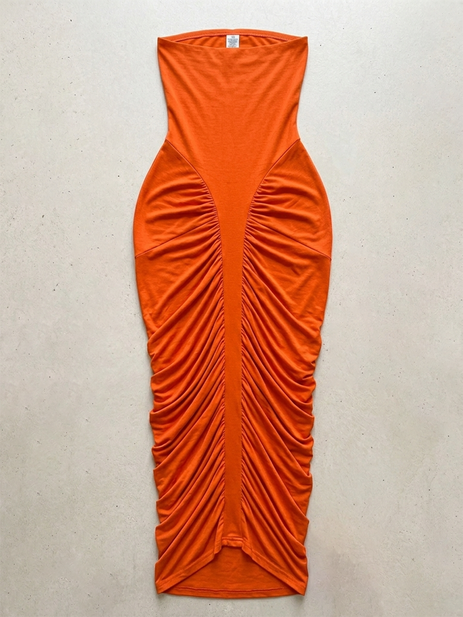 Strapless Ruched Maxi Dress