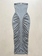 Strapless Ruched Maxi Dress
