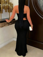 Strapless Cutout Backless Maxi Dress