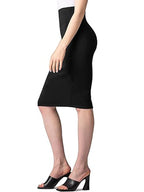 High Waist Slit Midi Pencil Skirt