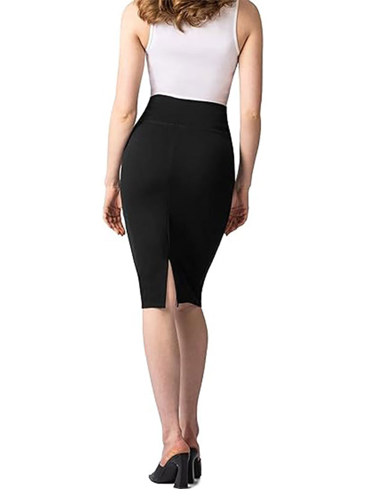 High Waist Slit Midi Pencil Skirt