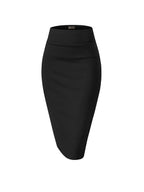 High Waist Slit Midi Pencil Skirt