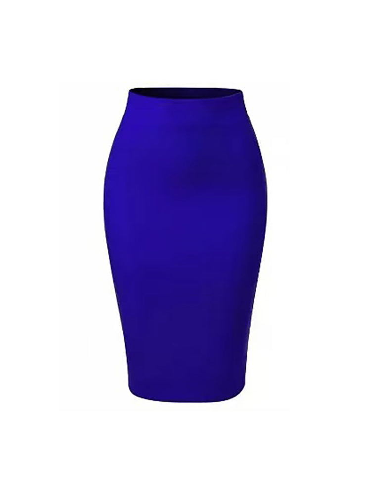 High Waist Slit Midi Pencil Skirt