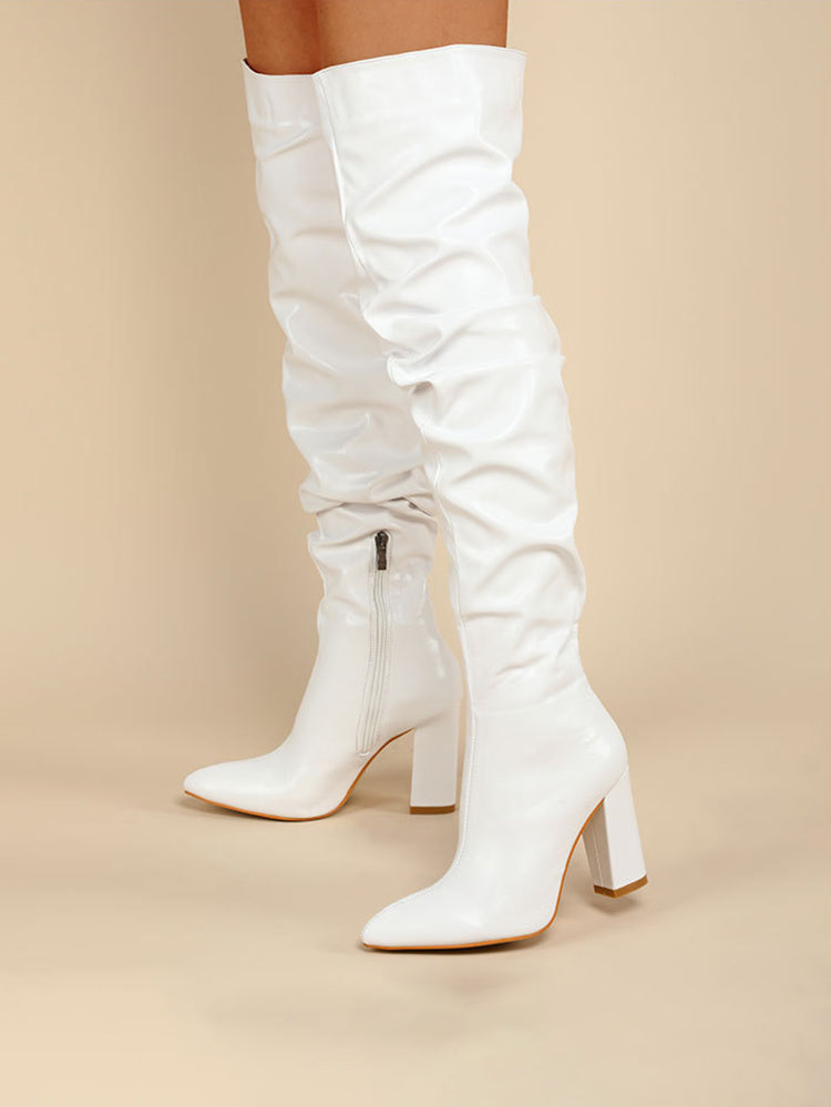 Chunky Heel Over-the-Knee Boots