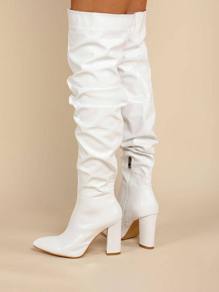 Chunky Heel Over-the-Knee Boots