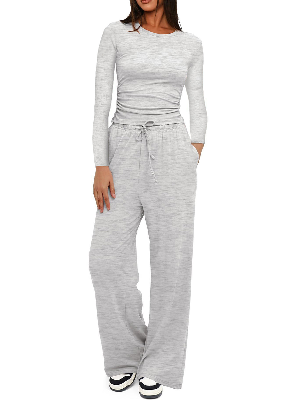 Crew Neck Sweatshirt Pants Set