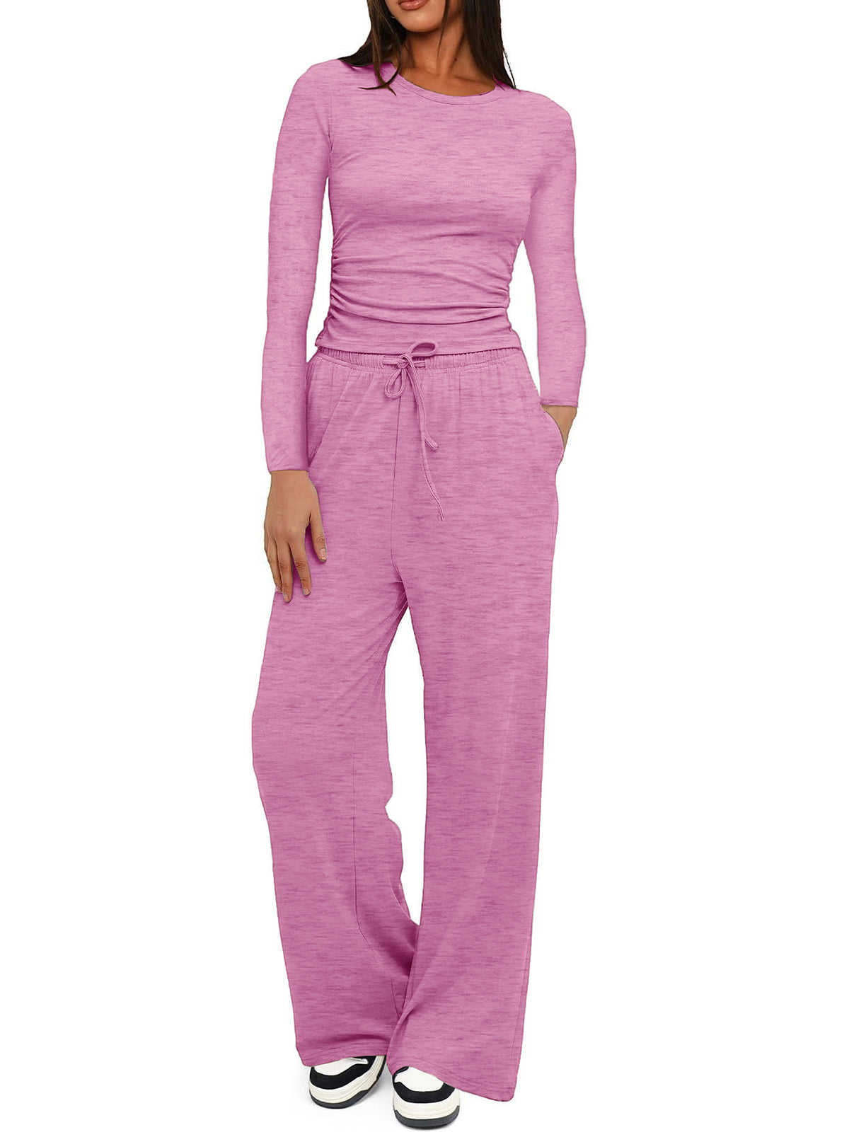 Crew Neck Sweatshirt Pants Set