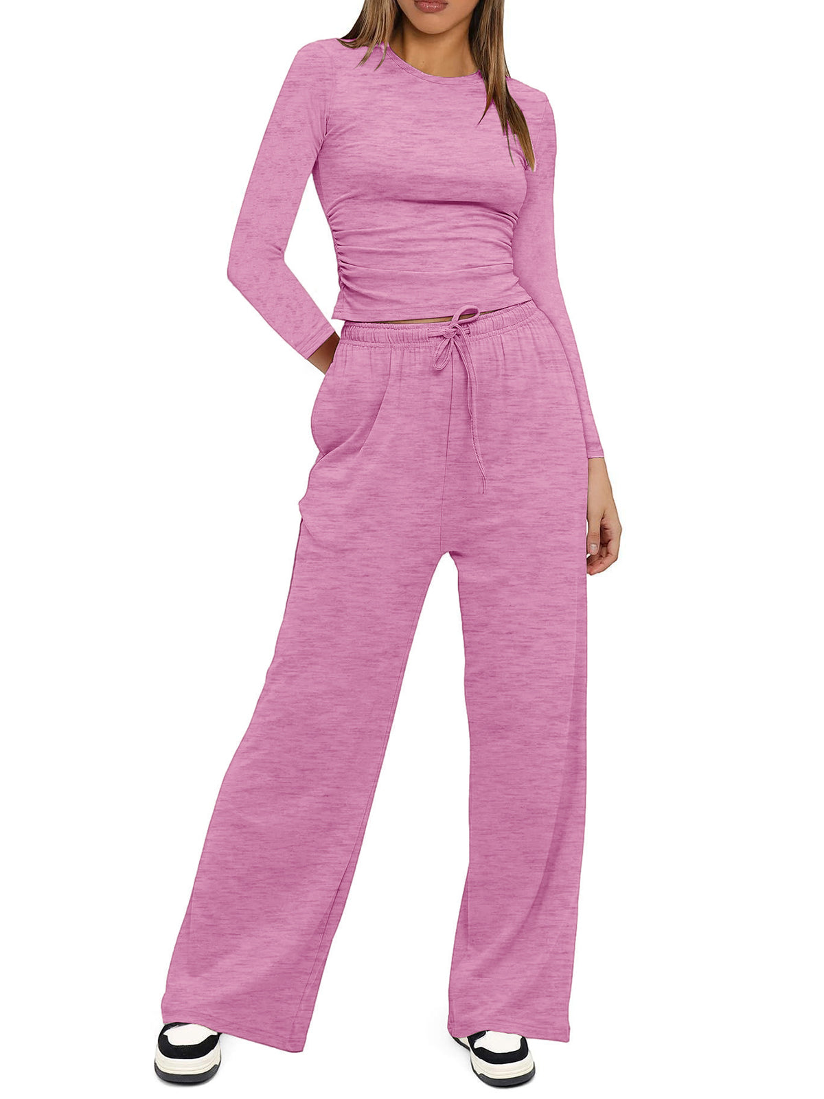 Crew Neck Sweatshirt Pants Set