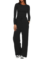 Crew Neck Sweatshirt Pants Set