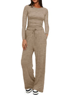 Crew Neck Sweatshirt Pants Set