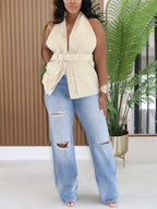 Halter Backless Utility Vest Top
