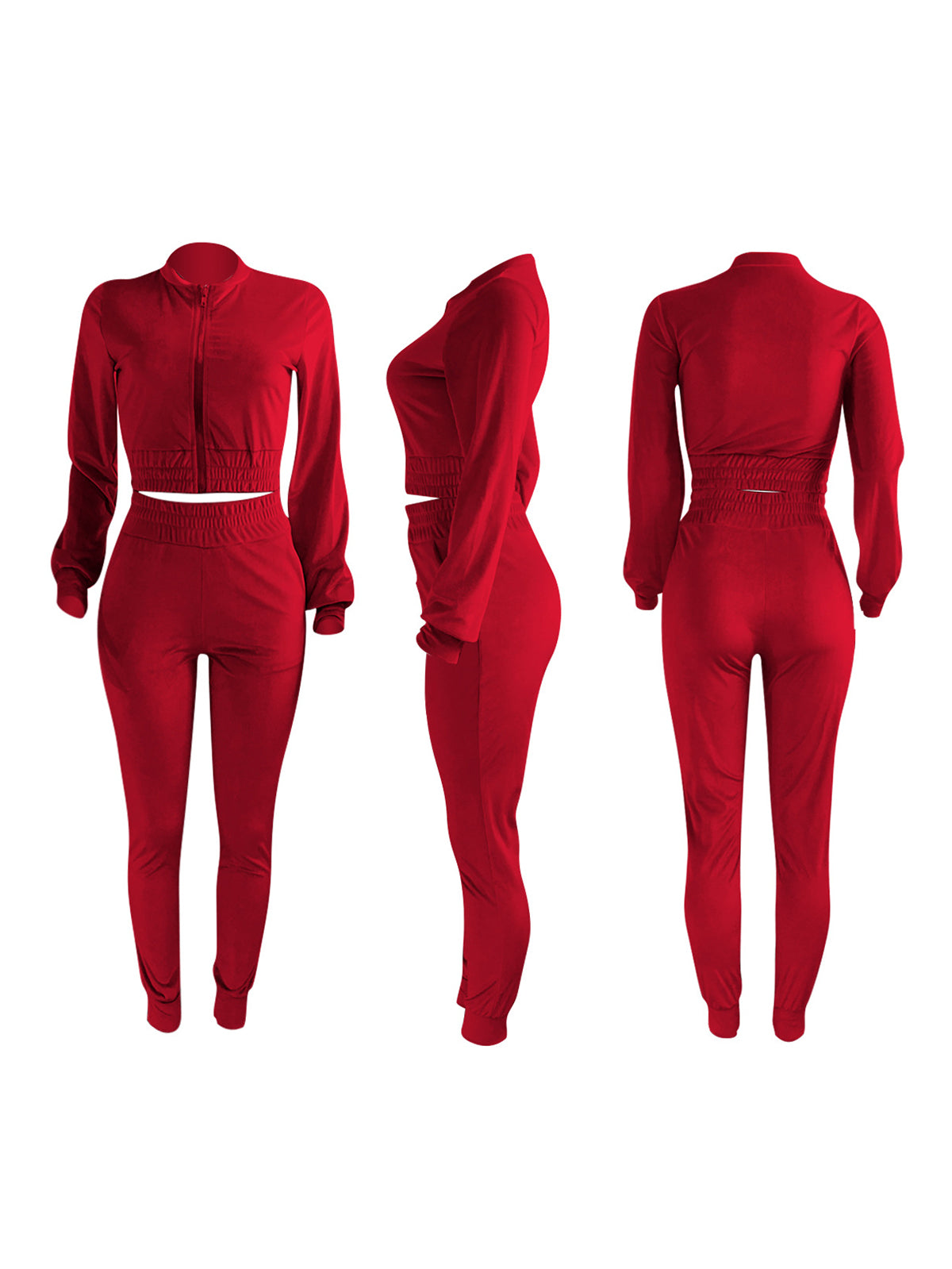 Two Pieces Zipper Jacket  Jogger Pants