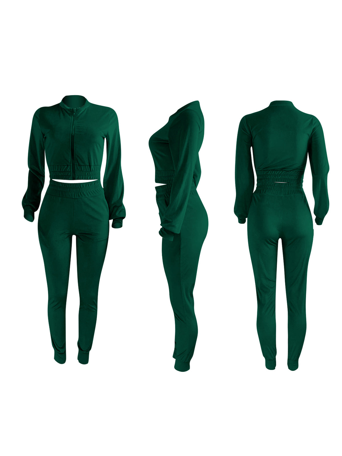 Two Pieces Zipper Jacket  Jogger Pants