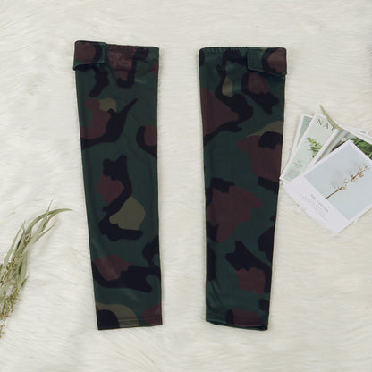 Conjuntos de chaqueta estampada de dos piezas y medias altas sin pies