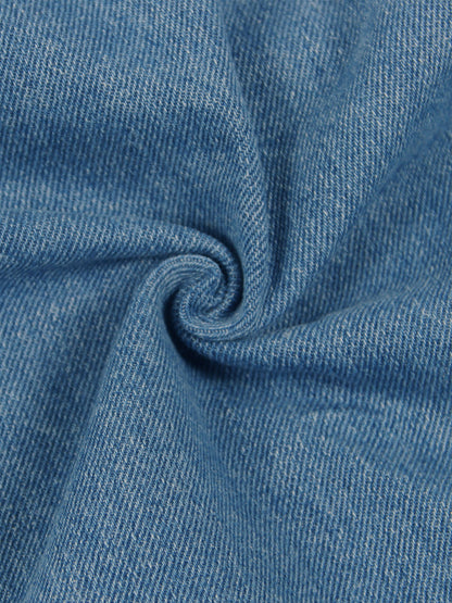 Multiple Pockets Denim Utility Jumpsuit