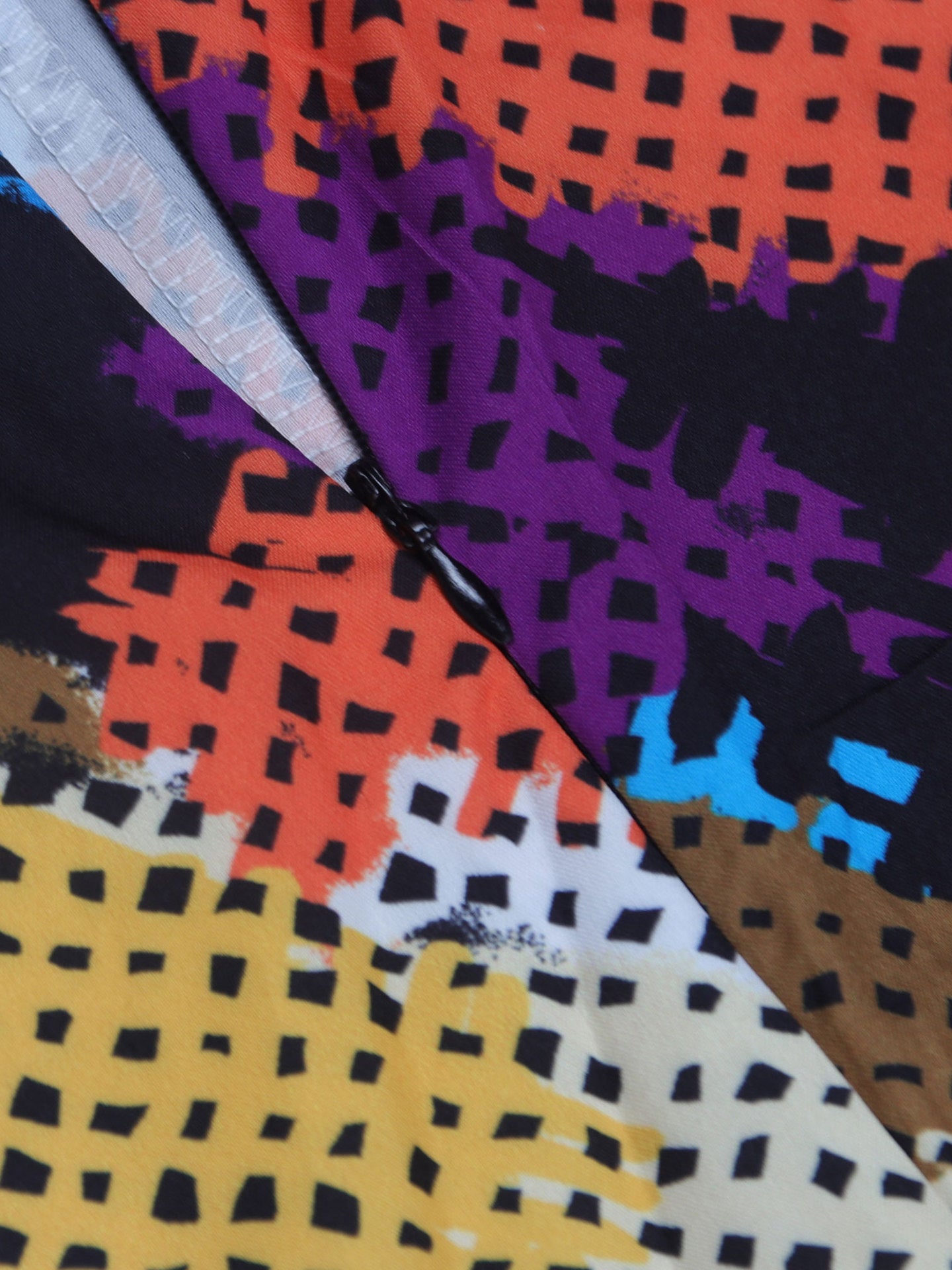 Print Zipper Wide Leg Jumpsuit