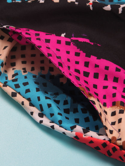 Print Zipper Wide Leg Jumpsuit