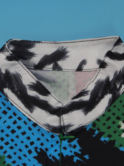 Print Zipper Wide Leg Jumpsuit