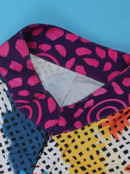 Print Zipper Wide Leg Jumpsuit