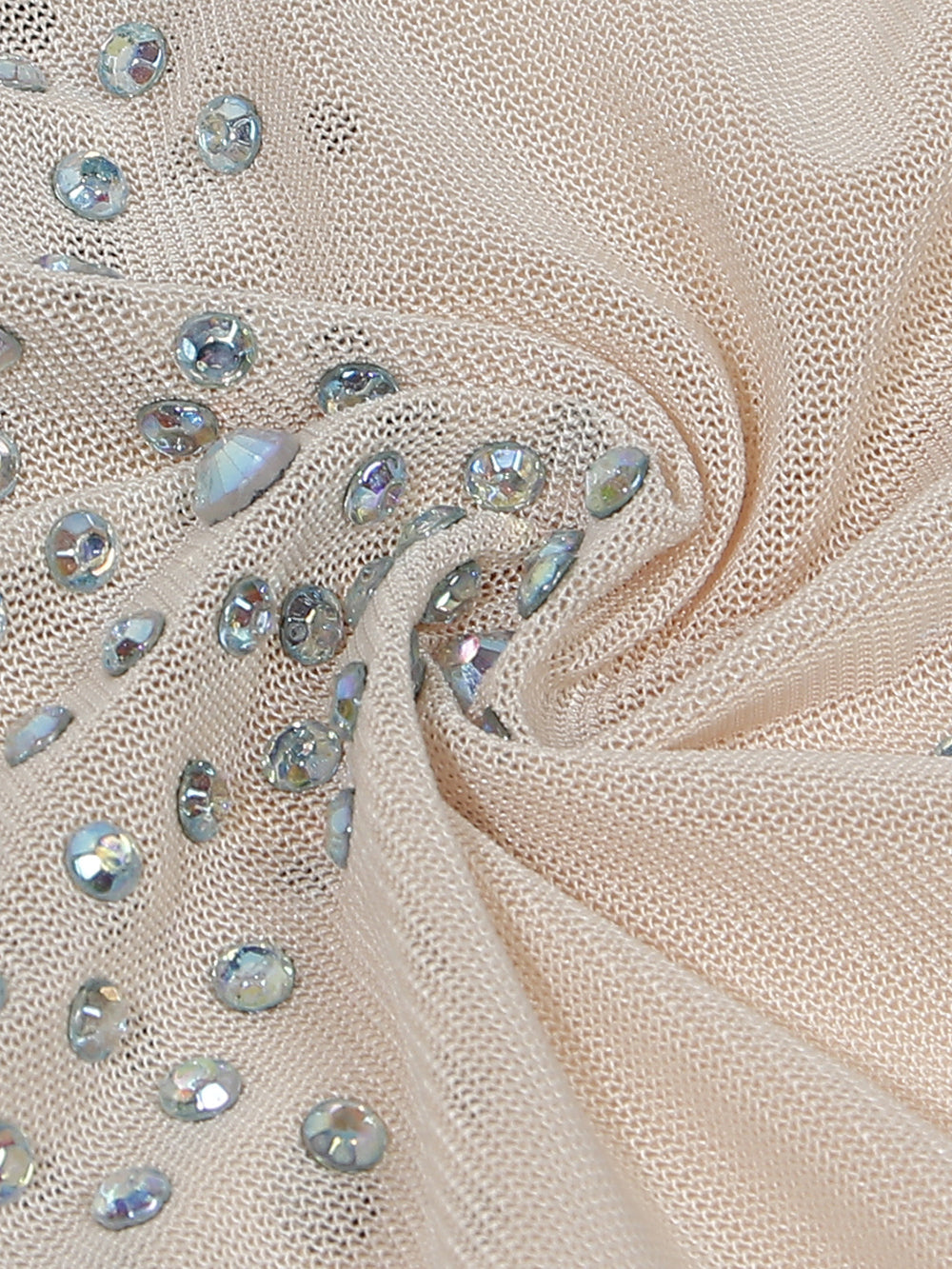 Monos cortos con cremallera y patchwork de malla de diamantes de imitación暂时缺货