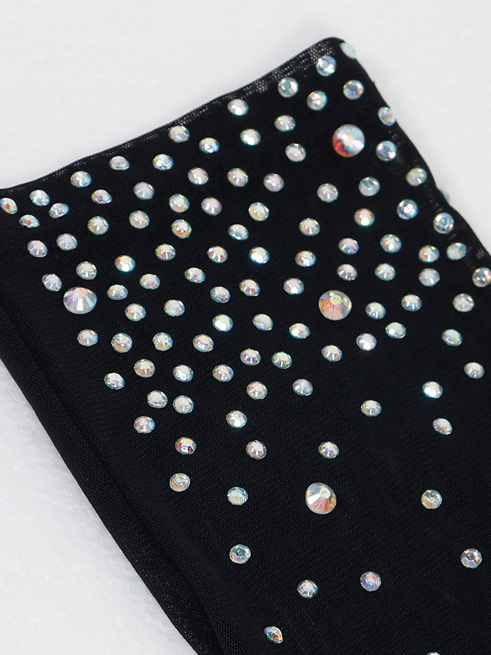 Rhinestone Mesh Patchwork Zip Up Short Jumpsuit