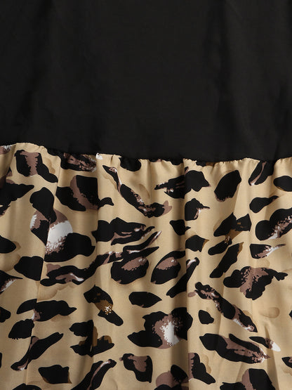Vestidos largos sin mangas con estampado de leopardo y volantes