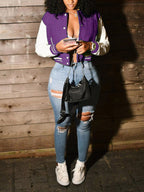 Long Sleeve Button Baseball Jacket