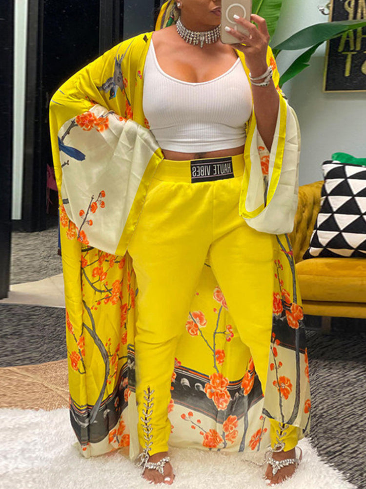 Cárdigan tipo pareo de playa con estampado floral de seda 