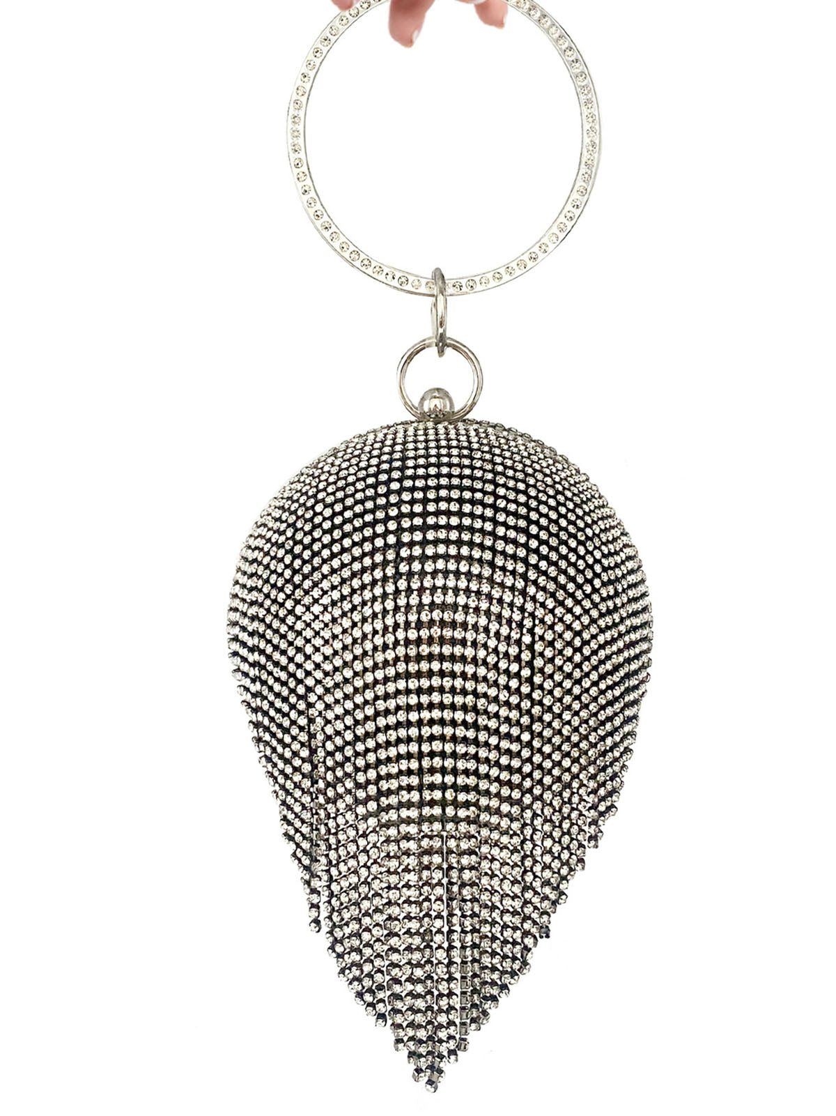 Bolso de mano con borlas de diamantes de imitación 