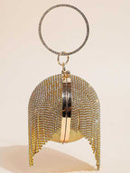 Bolso de mano con borlas de diamantes de imitación 