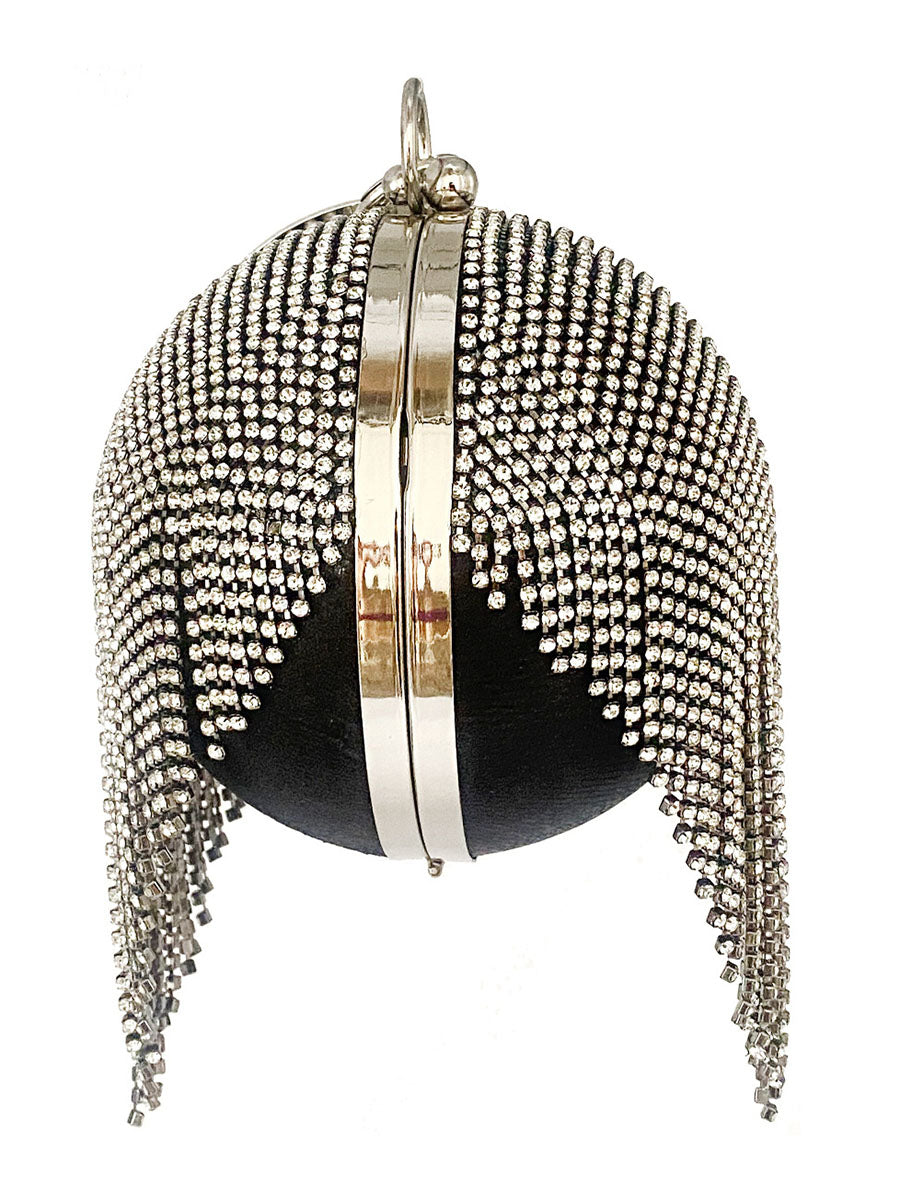 Bolso de mano con borlas de diamantes de imitación 
