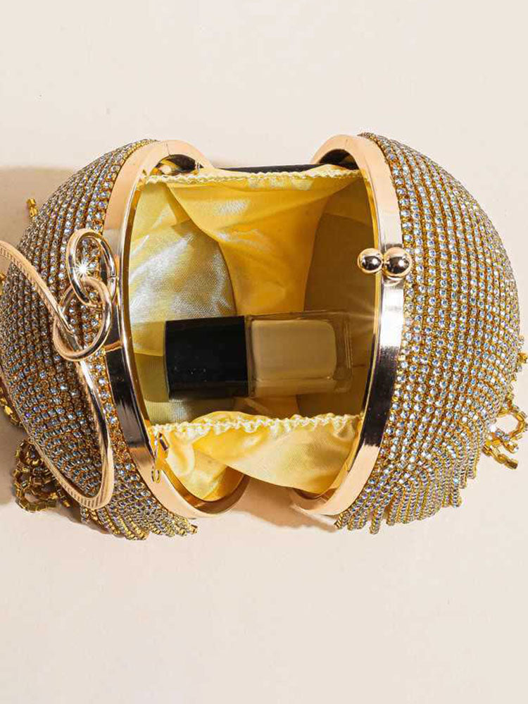 Bolso de mano con borlas de diamantes de imitación 