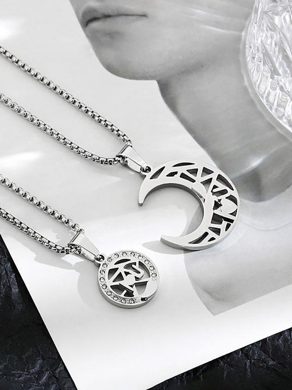 One Piece Couple Moon Star Chain Necklaces