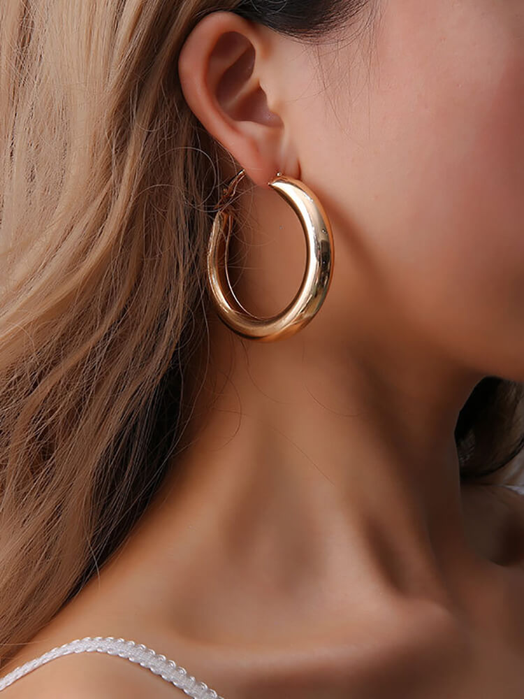 Pendientes de círculo geométrico minimalista
