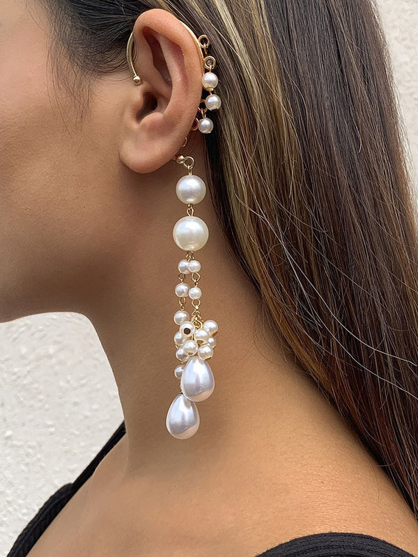 Elegant Pearl Pendant Ear Cuff