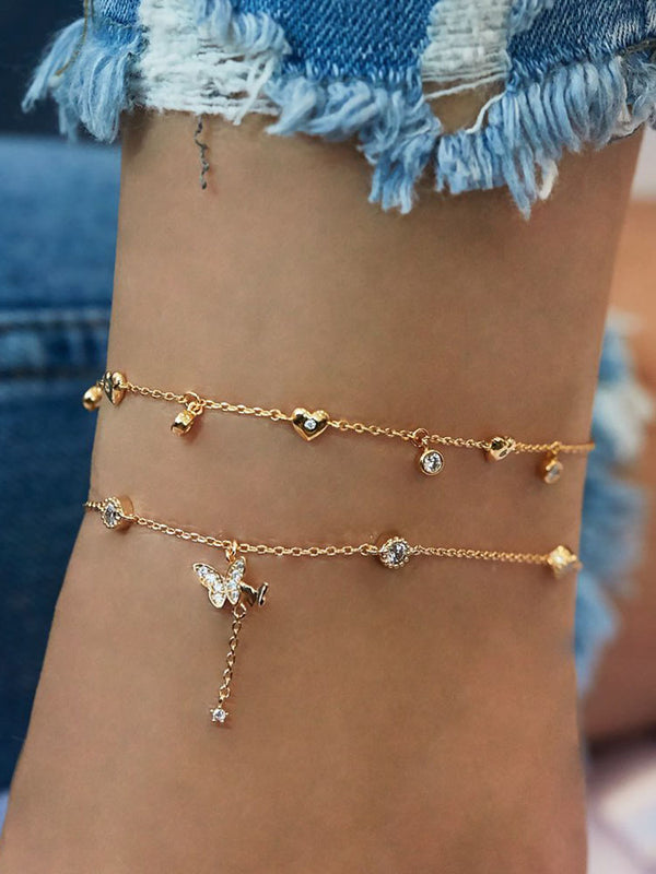 Butterfly Pendant Chain Anklets