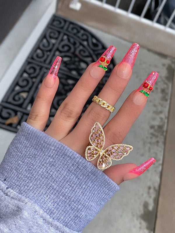 Minimalist Rhinestone Butterfly Rings