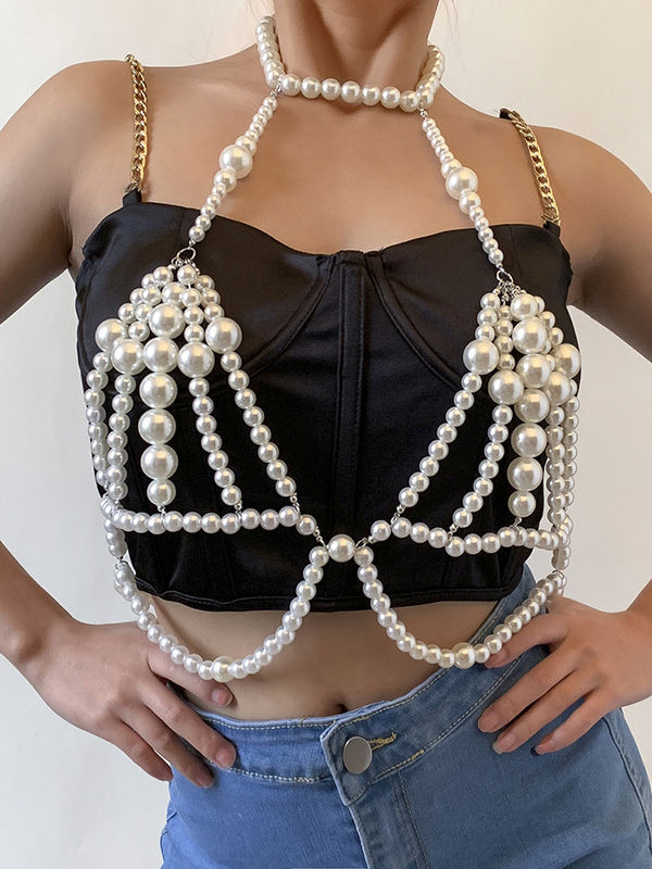 Pearl Bra Bikini Design Body Jewelry Outfits