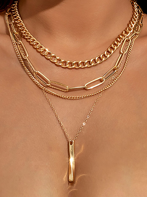 Chain Layered Initial Necklaces