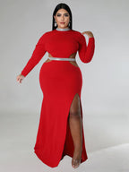 Vestidos largos con abertura y abertura de talla grande