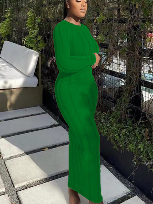 Vestidos largos sin espalda con borlas de manga larga