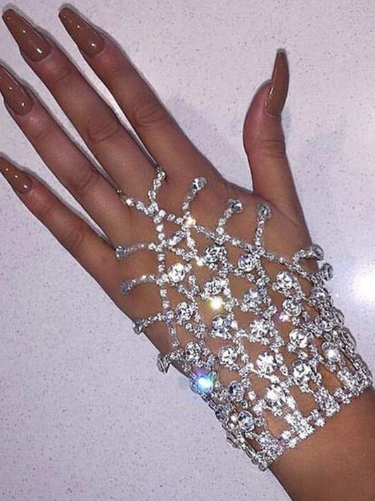 Pulseras de diamantes de imitación con brillo y borlas