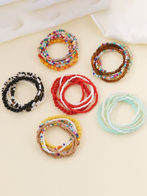 Boho Multilayer Multicolor Beads Bracelets Sets