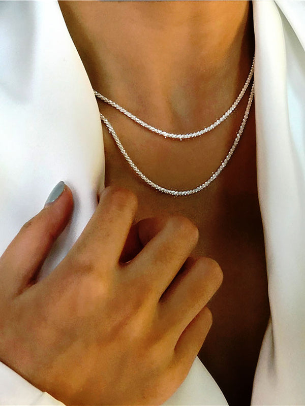 Minimalist Rhinestone Glitter Necklace