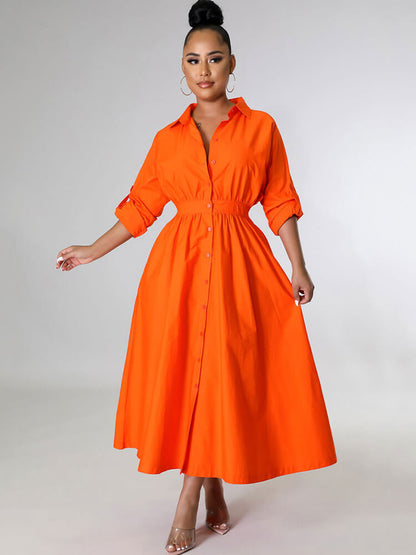 Vestidos largos ajustados de color sólido de manga larga