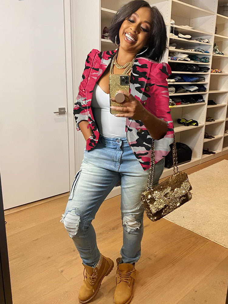 Chaquetas con estampado de camuflaje de manga larga